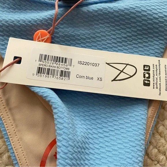 MINKPINK Cheeky Bikini Swim Suit, Size XS Blue Ruffle Bottom ~Retail $135 NWT - Picture 6 of 8